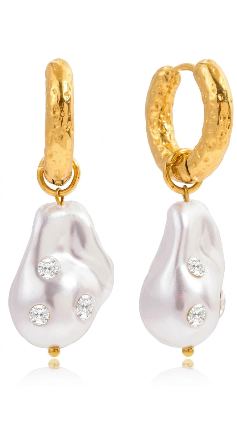 Celestine Baroque Pearl Drop Earrings