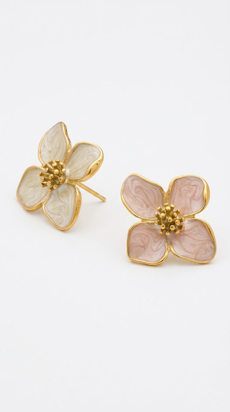 Aurelia Enamel Petal Studs