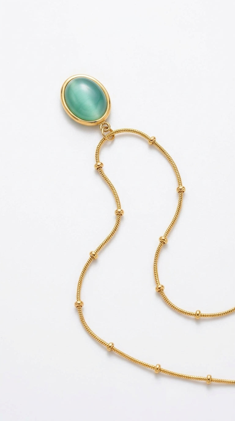 Elara Green Agate Pendant Necklace