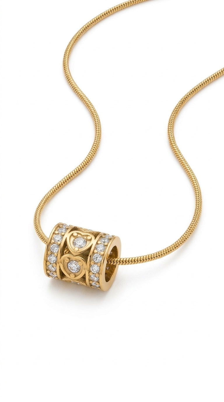 Natasha Crystal Heart Barrel Pendant Necklace