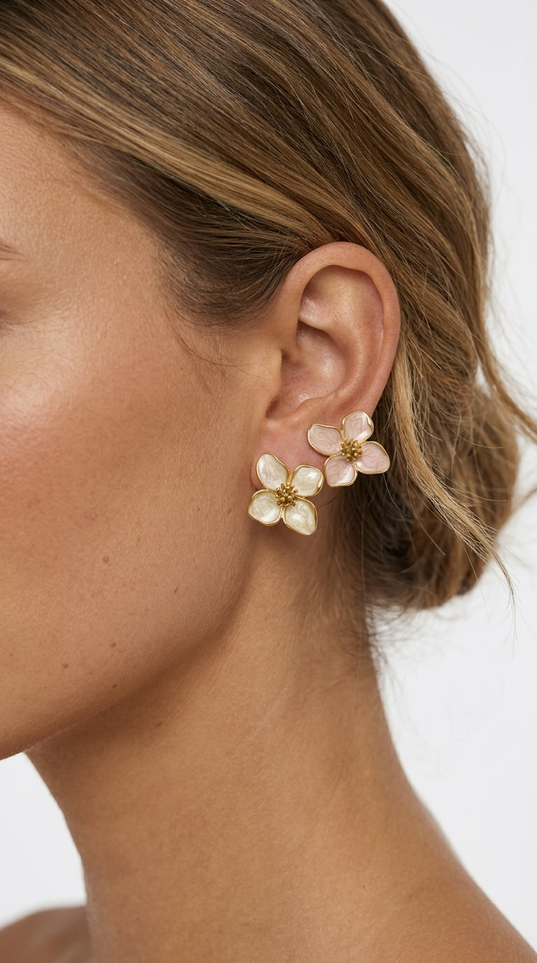 Aurelia Enamel Petal Studs