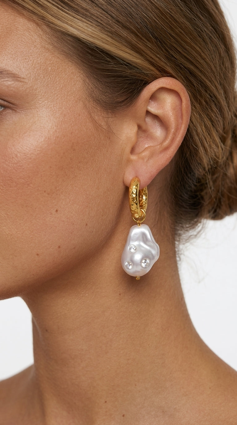 Celestine Baroque Pearl Drop Earrings