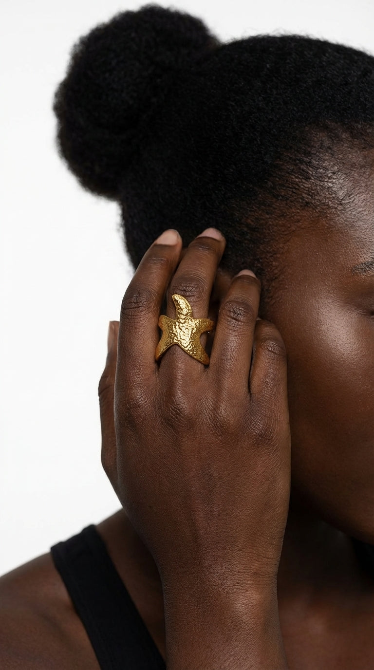 Renata Starfish Textured Gold Ring