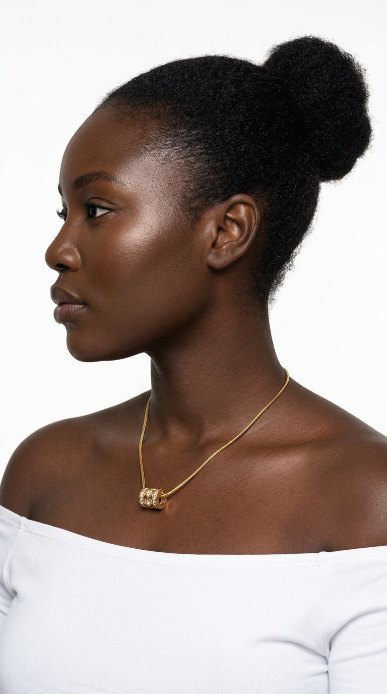 Natasha Crystal Heart Barrel Pendant Necklace