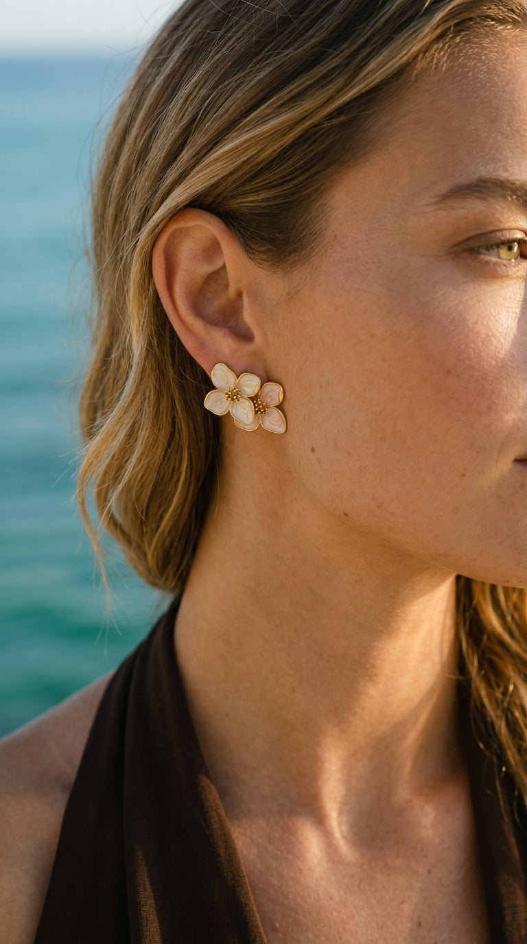 Aurelia Enamel Petal Studs