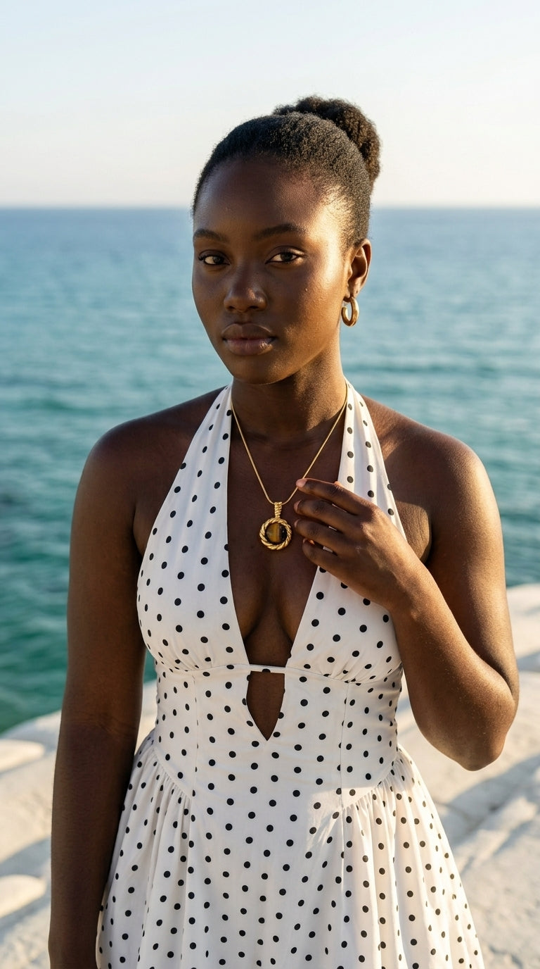 Isolde Tiger Eye Pendant Necklace