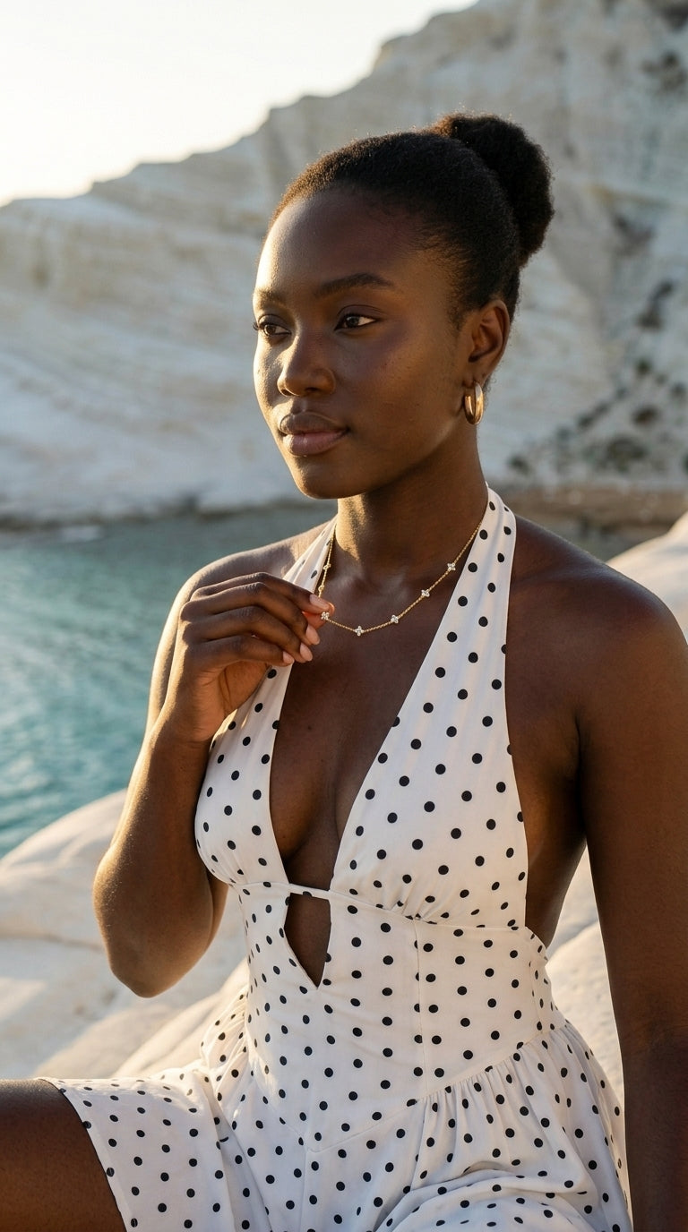 Floriane Zirconia Clover Station Necklace