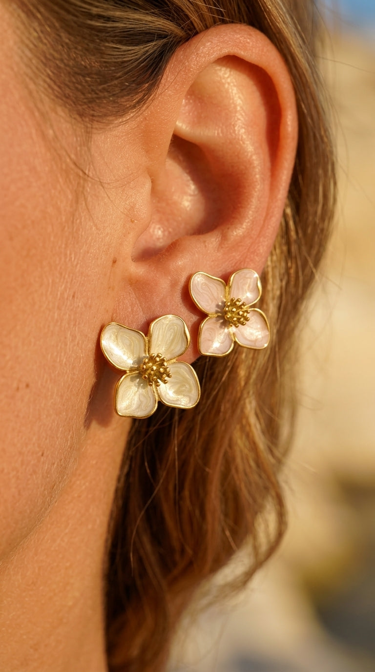 Aurelia Enamel Petal Studs