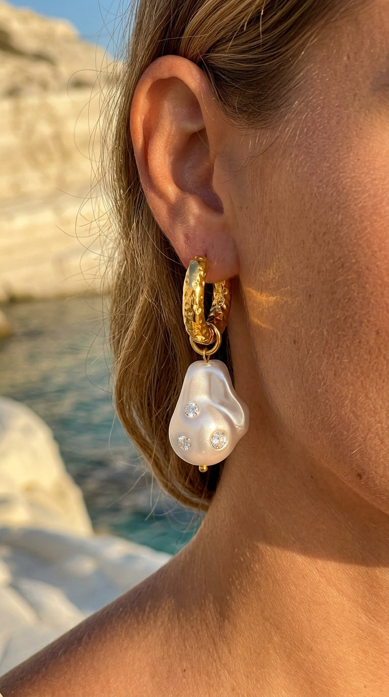 Celestine Baroque Pearl Drop Earrings