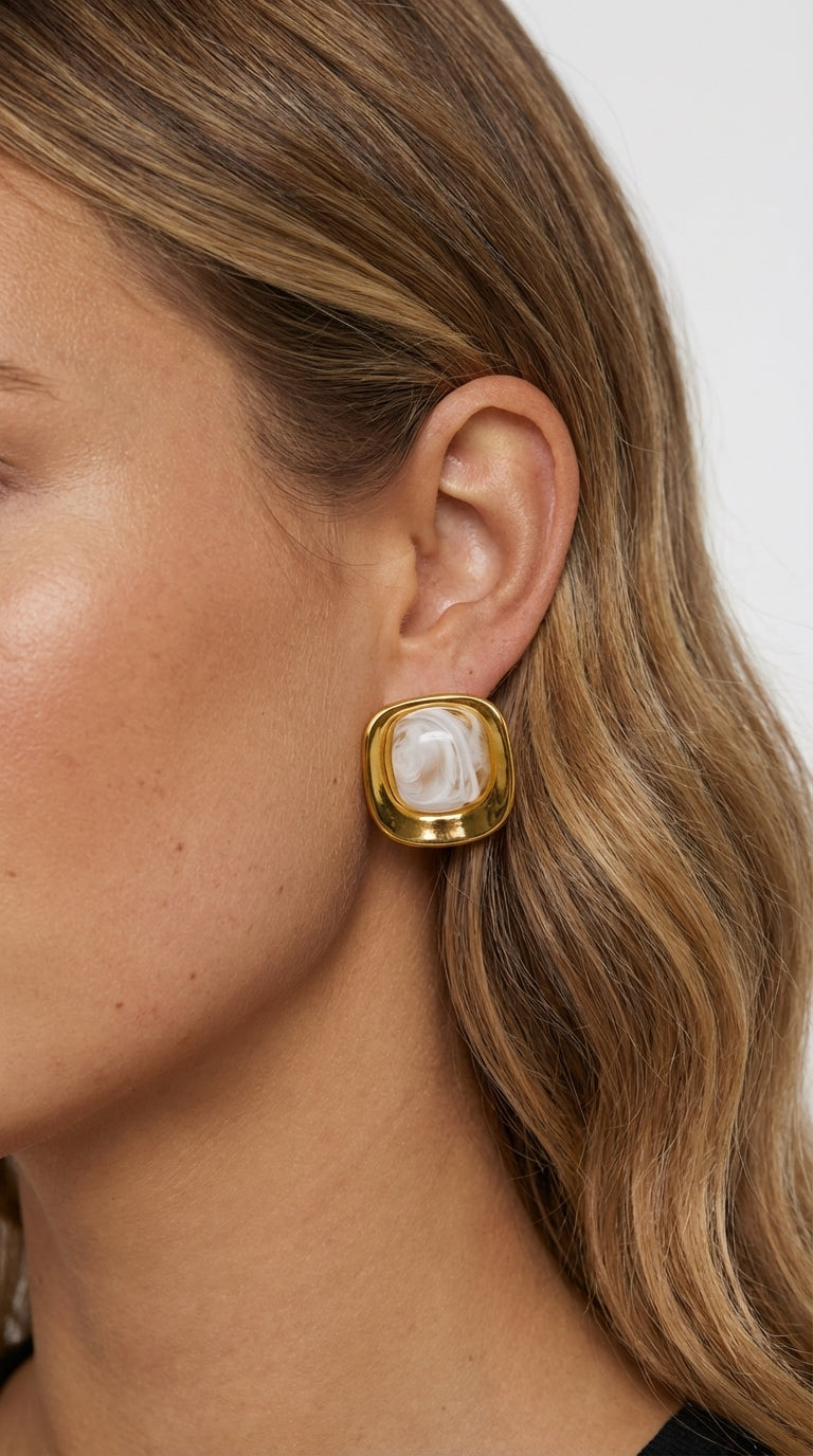 Vivienne Resin Cabochon Studs