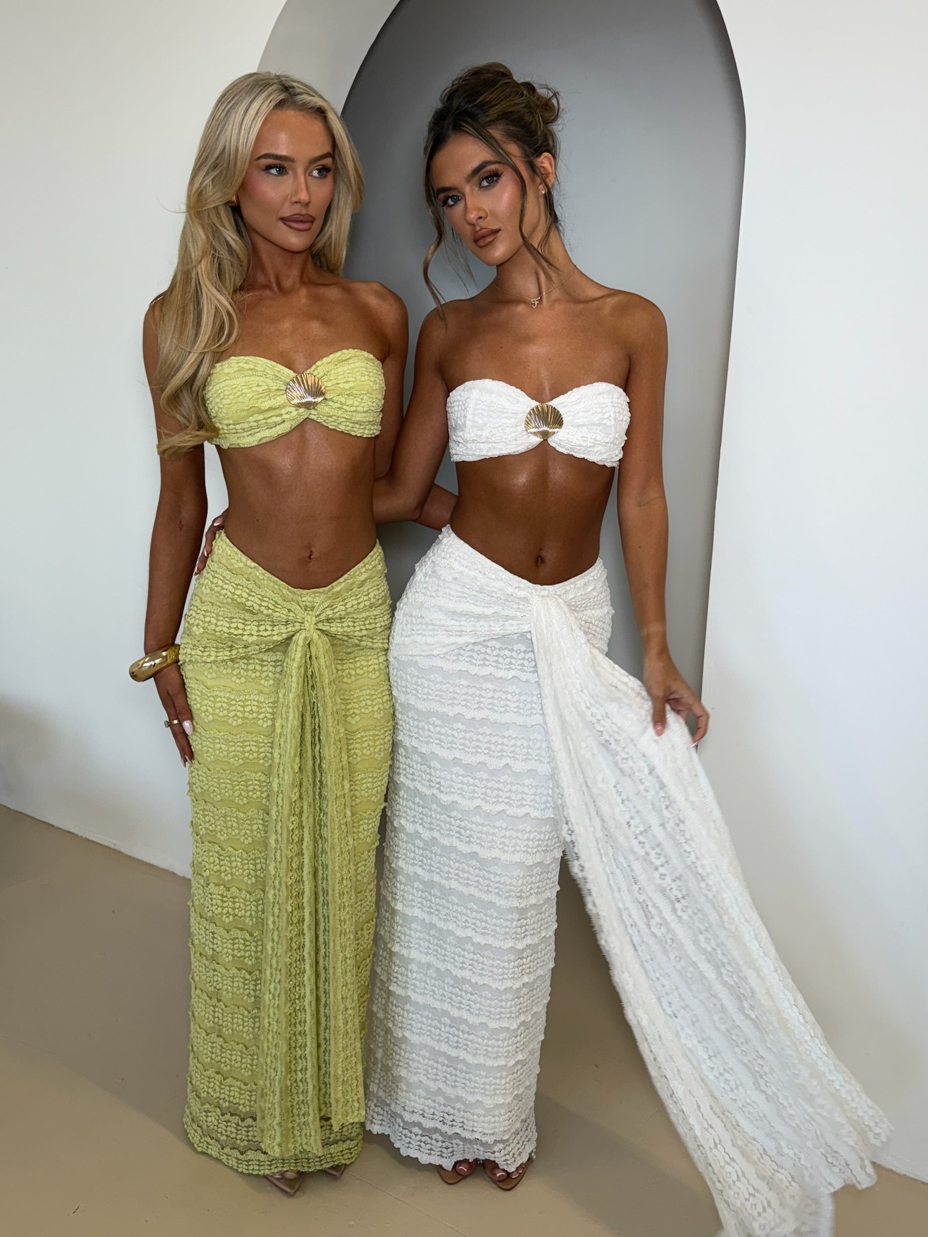 Nessa | Seashell Set - White / Green