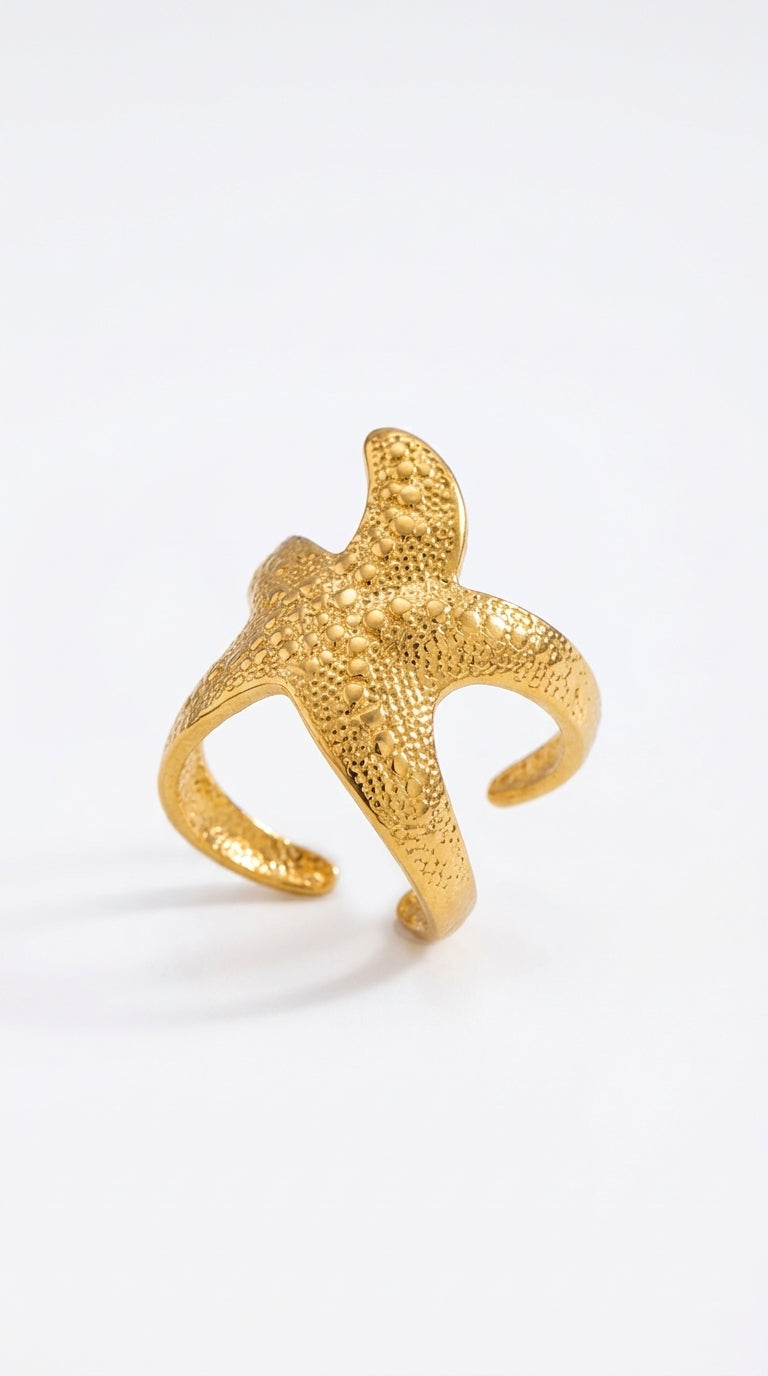 Renata Starfish Textured Gold Ring