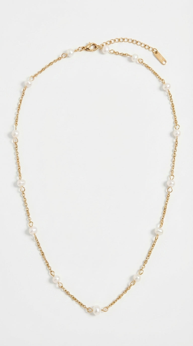 Elara Pearl Station Necklace