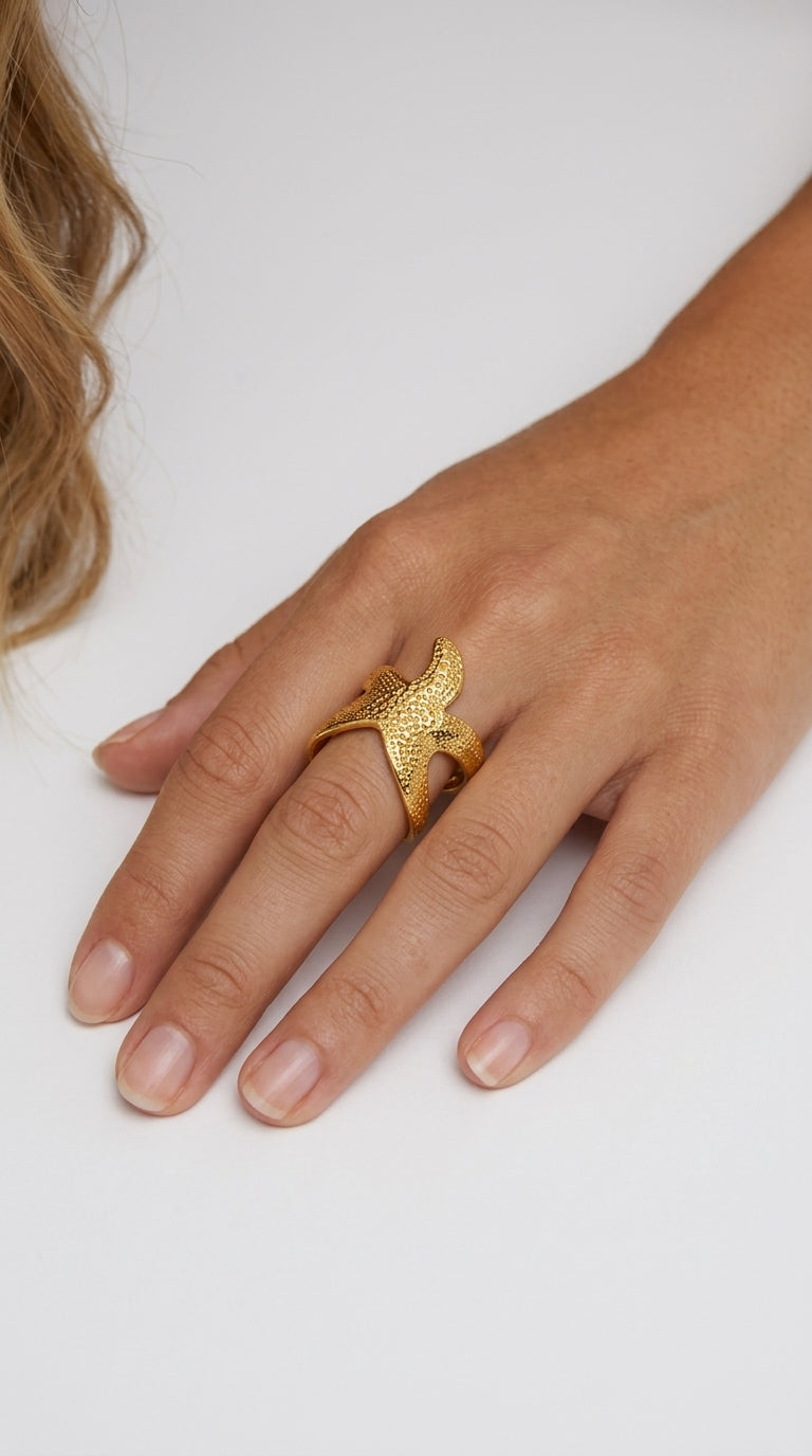 Renata Starfish Textured Gold Ring