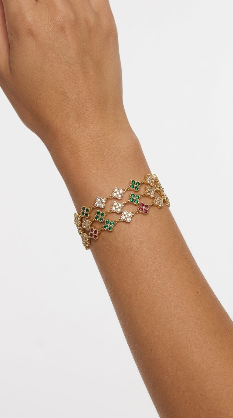 Vivienne Crystal Clover Bracelet