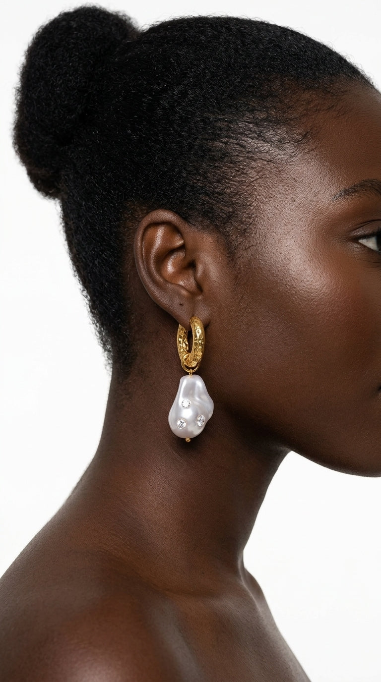 Celestine Baroque Pearl Drop Earrings