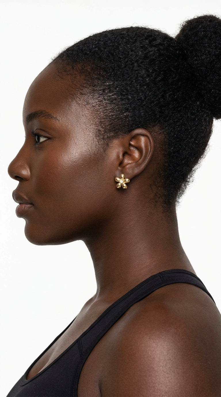 Héloïse Gold Blossom Zirconia Stud Earrings