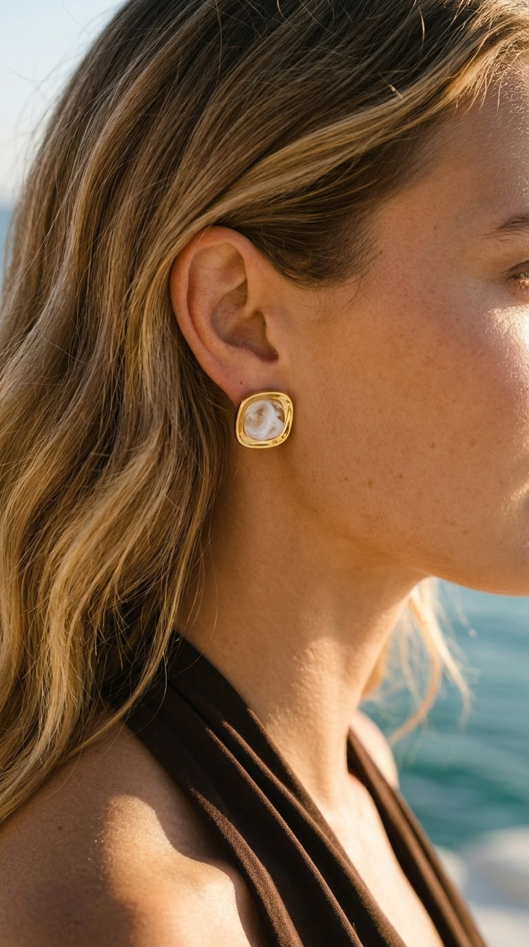 Vivienne Resin Cabochon Studs
