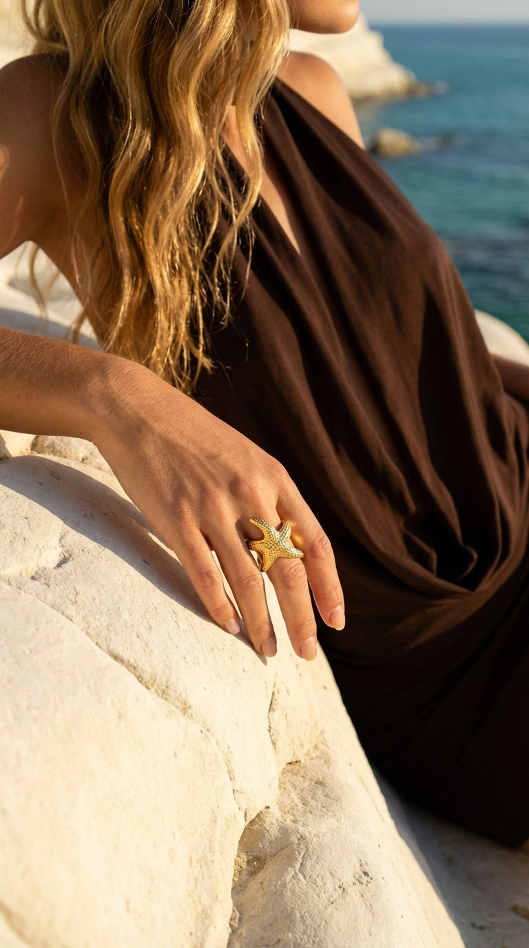Renata Starfish Textured Gold Ring