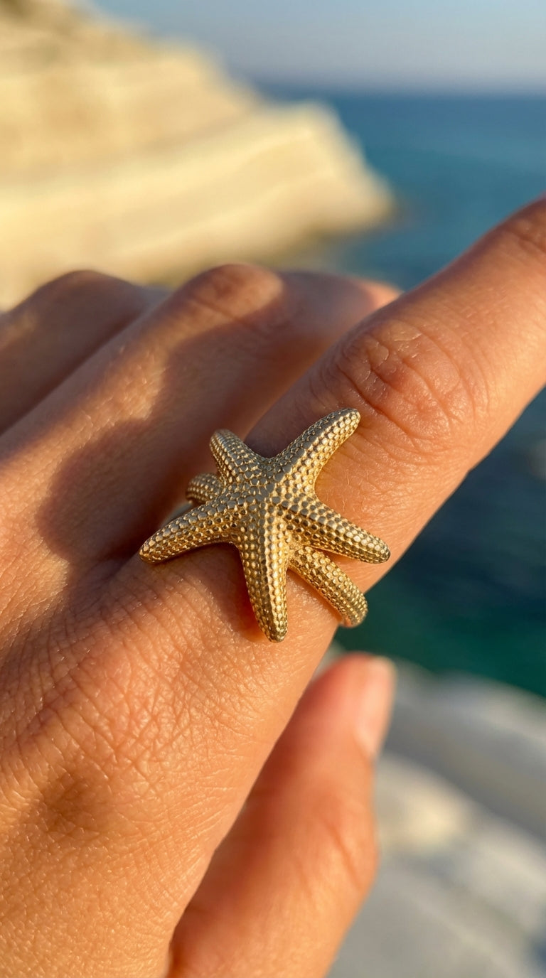 Renata Starfish Textured Gold Ring