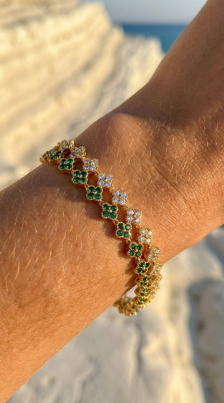 Vivienne Crystal Clover Bracelet