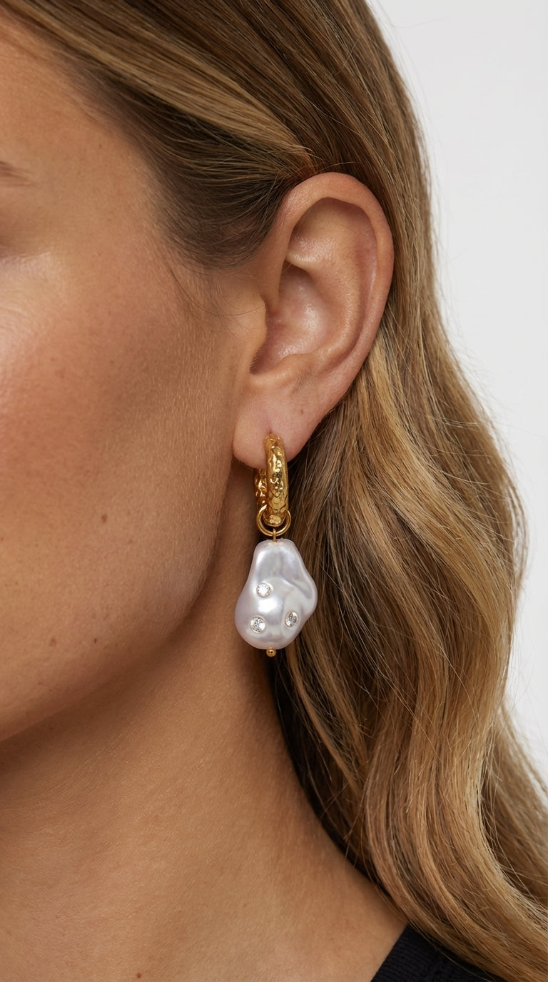 Celestine Baroque Pearl Drop Earrings
