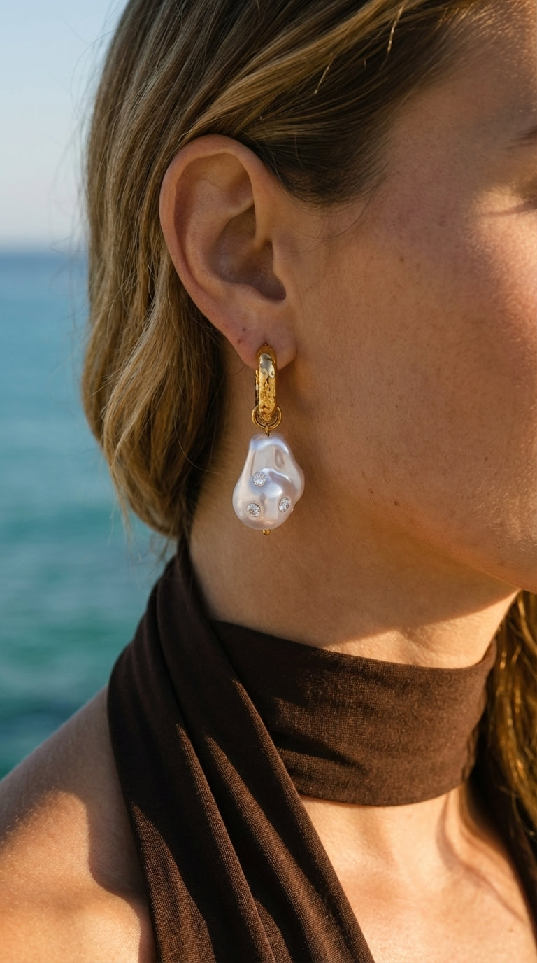 Celestine Baroque Pearl Drop Earrings